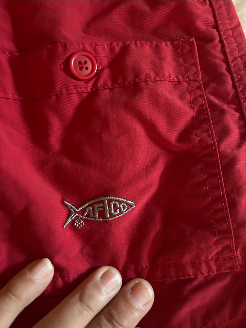 AFTCO Red Men's Cargo Shorts with Buttoned Pockets - Picture 3 of 10